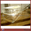 Transparent Skillful Finely Designed 2 Tiers Acrylic Coffee Table and Bench